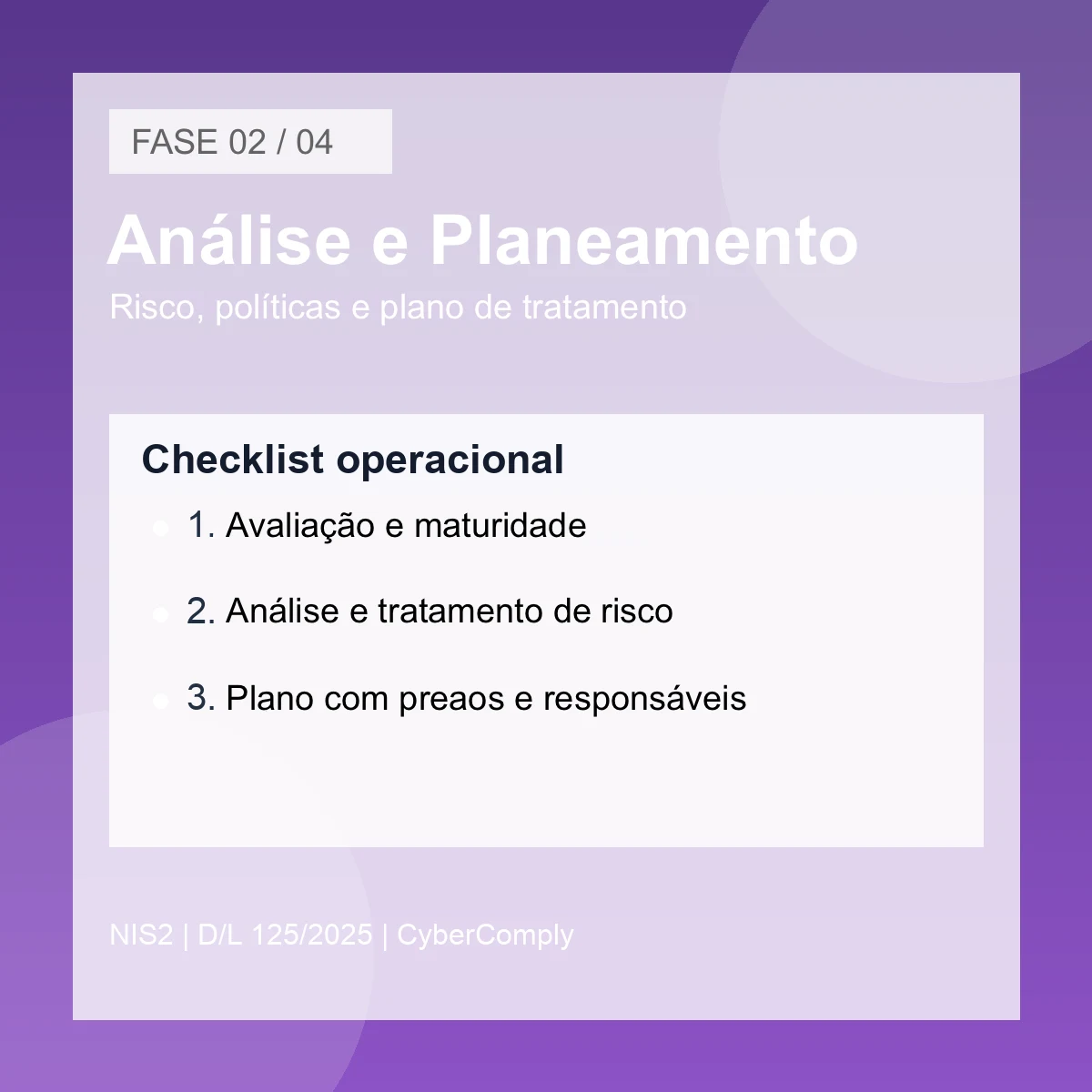 4 fases de implementação NIS2